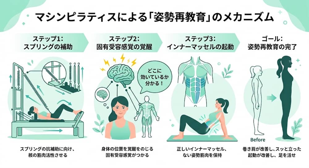 マシンピラティスで期待できる主な効果