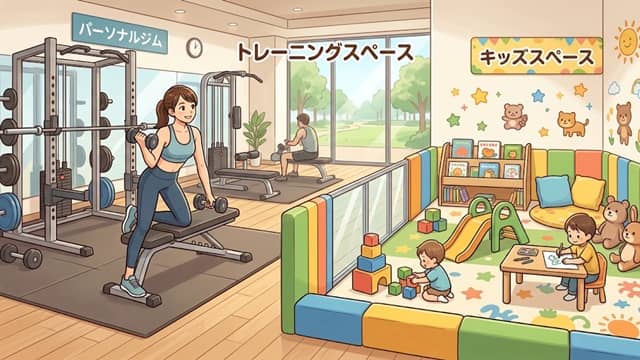 キッズスペースあり説明イラスト