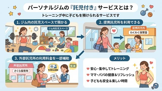 託児付き説明イラスト