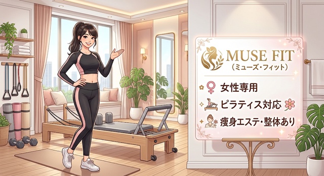 MUSE FITのイラスト｜女性専用・ピラティス対応・痩身エステと整体あり